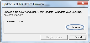 Update SeaLINK Firmware Browse Button