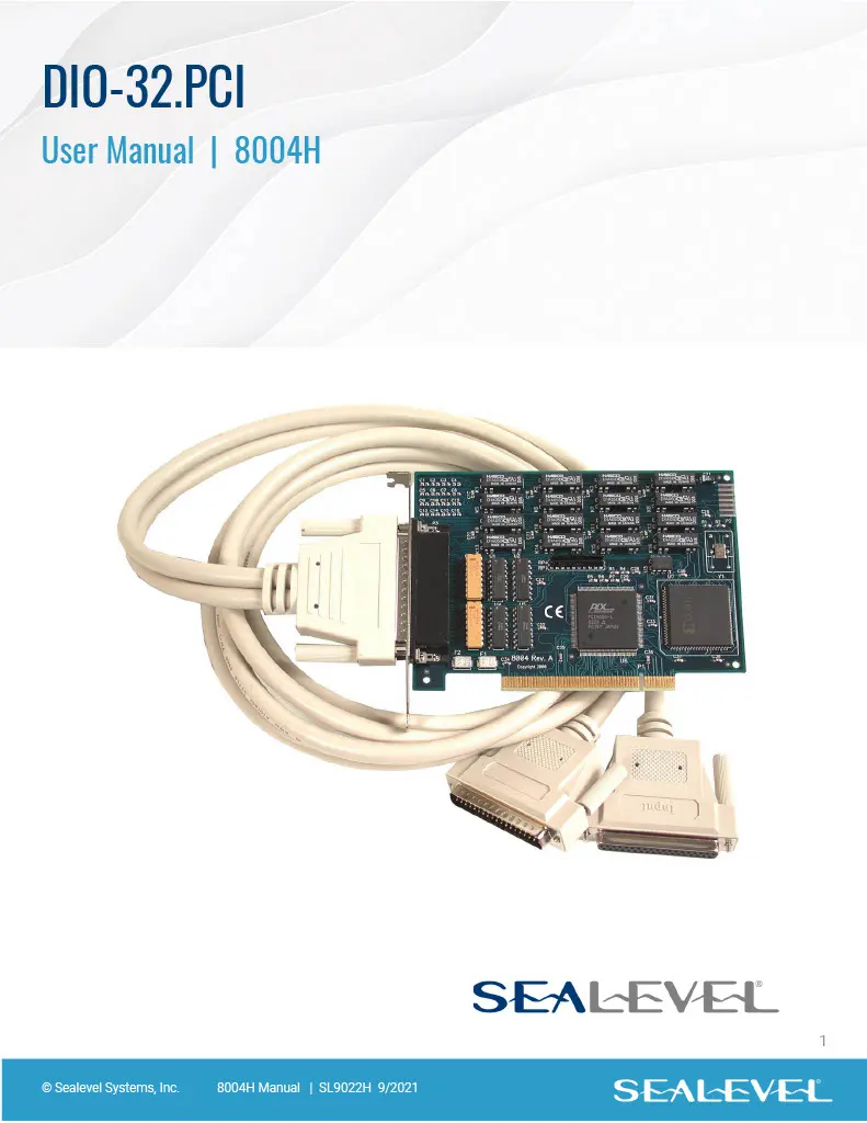 Sealevel DIO-32.PCI user manual