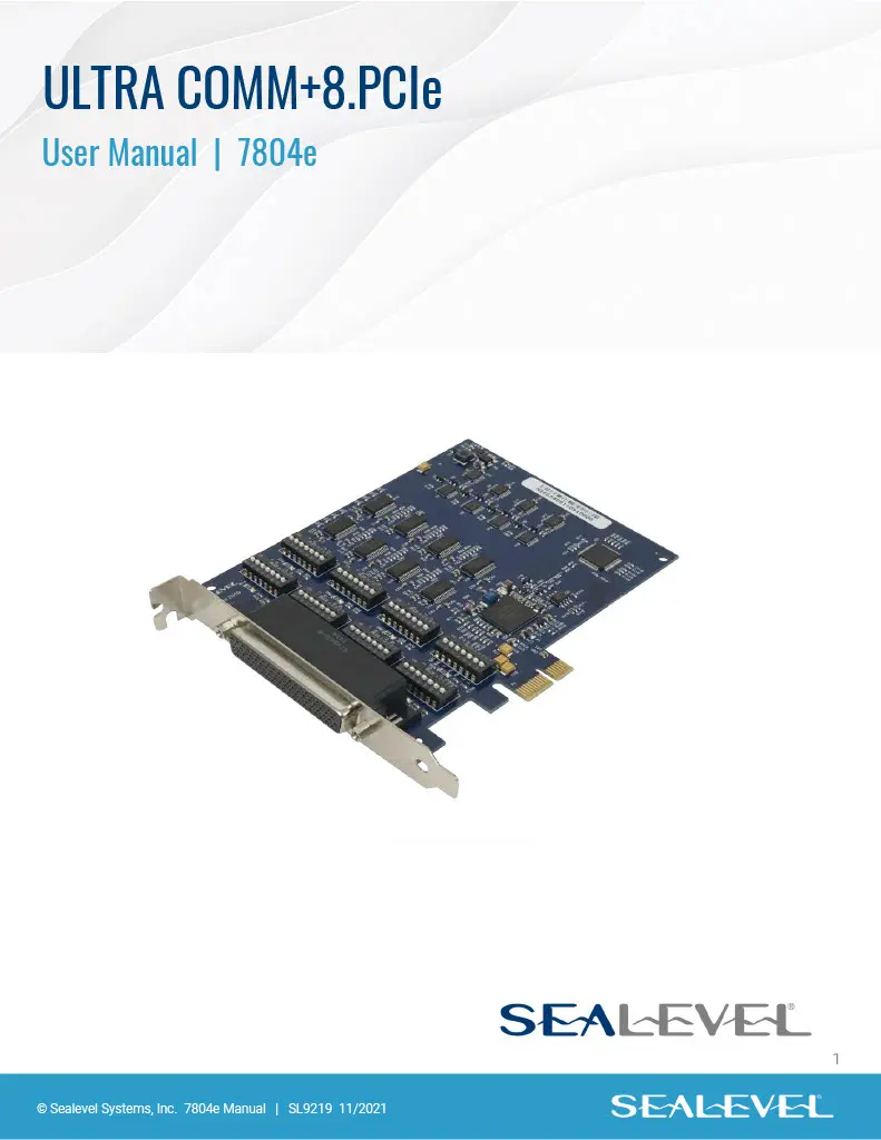 Sealevel UltraComm+8.PCI User Manual