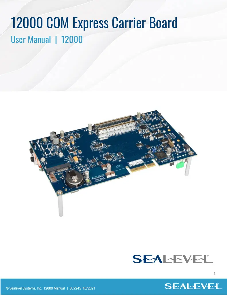 Sealevel 12000 COM Express Carrier Board User Manual