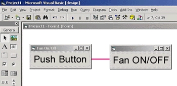 Visual Basic application to turn on fan