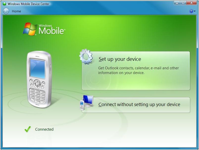 Image - Windows Mobile Device Center
