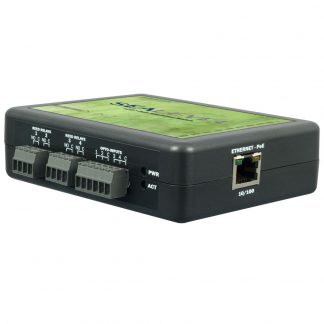 Ethernet to 4 Optically Isolated Inputs / 4 Reed Relay Digital Interface Adapter, with PoE (802.3af)
