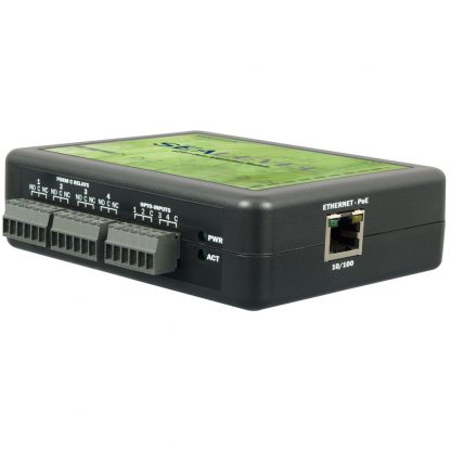 Ethernet to 4 Optically Isolated Inputs / 4 Form C Relay Outputs Digital Interface Adapter, with PoE (802.3af)