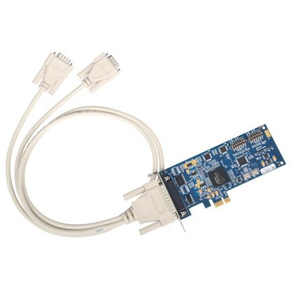 Low Profile PCI Express 2-Port RS-422, RS-485 Serial Interface