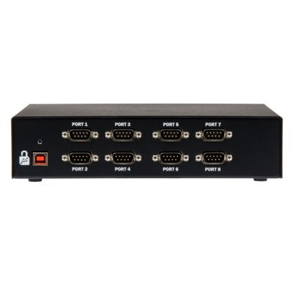 2801 Rear View w/ SeaLATCH Locking USB/High-Retention USB & Eight DB9M Serial Ports