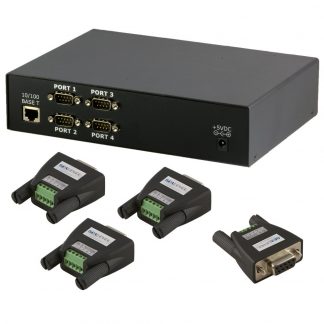 Ethernet to 4-Port RS-422, RS-485 Serial Server Kit