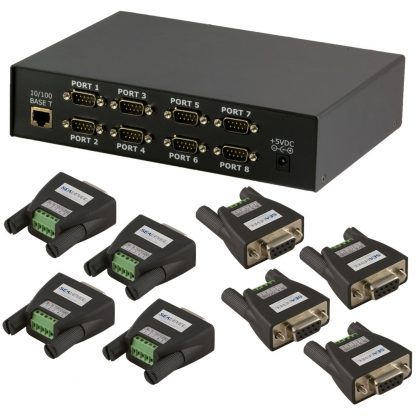 Ethernet to 8-Port RS-422, RS-485 Serial Server Kit