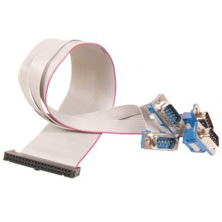 40-Pin IDC Ribbon Cable to (4) DB9 Male Connectors, 14 inch Length