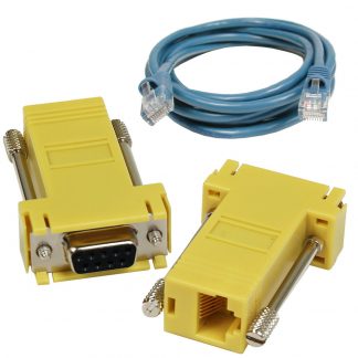 SeaI/O DB9 Female to RJ45 Adapter (RS-485 Pinout) and CAT5 7' Patch Cable (Blue)