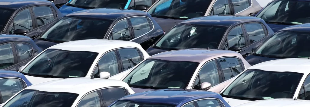 Image of cars packed into a tight spot