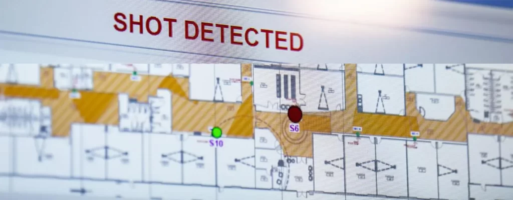 Shooter Detection Systems display showing a simulated Shot Detected