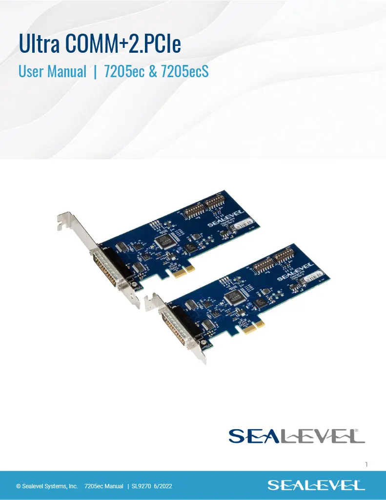 Sealevel Ultra Comm user manual