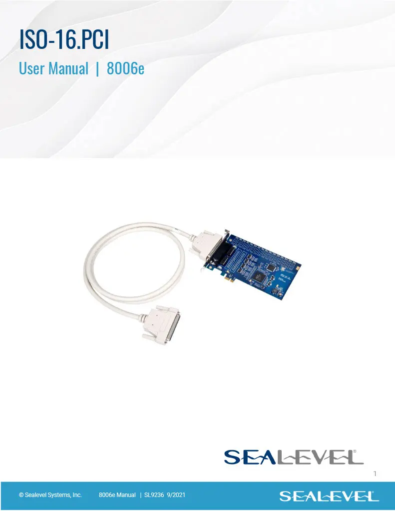 Sealevel ISO-16.PCI User Manual