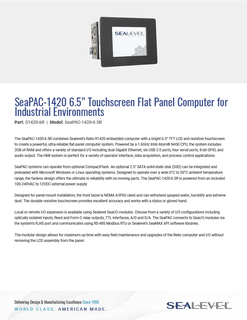 Sealevel-S1420 datasheet