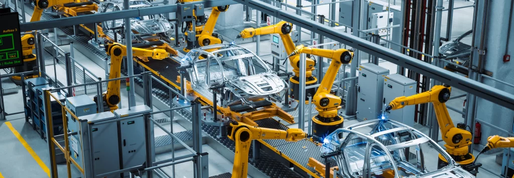 auto factory with autonomous robots